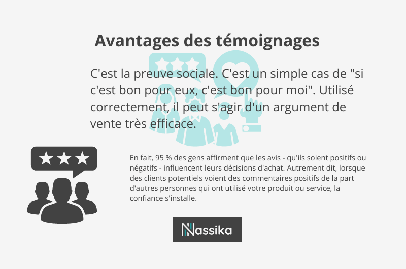 avantages des temoignages